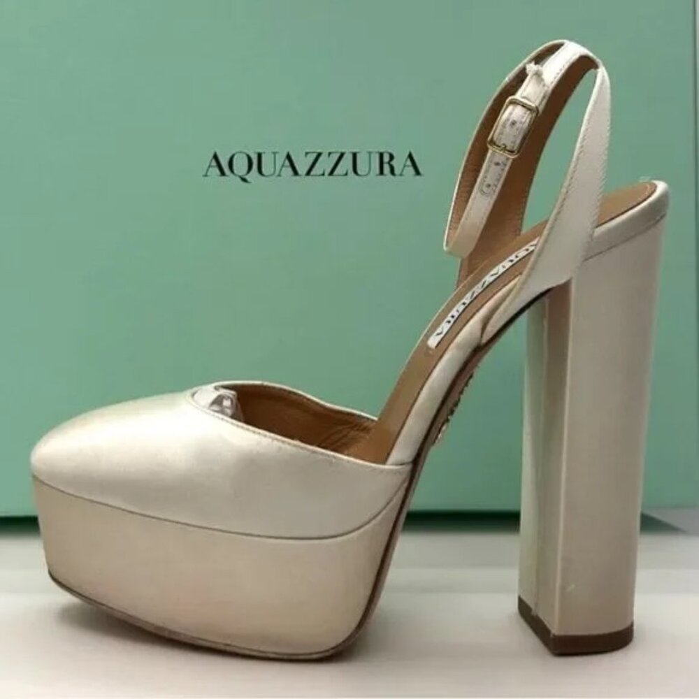 AQUAZZURA White Platform Pumps, Size 36 (Bridal/Wedding)